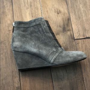 Gray suede booties